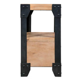 Nightstands 2 pcs Solid Acacia Wood Steel 40x30x54 cm - 45-Degree Angle
