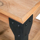 Nightstands 2 pcs Solid Acacia Wood Steel 40x30x54 cm - Rear View