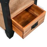 Nightstands 2 pcs Solid Acacia Wood Steel 40x30x54 cm - Close-Up Angle