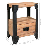 Nightstands 2 pcs Solid Acacia Wood Steel 40x30x54 cm