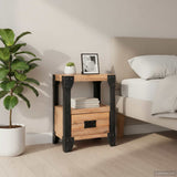 Nightstands 2 pcs Solid Acacia Wood Steel 40x30x54 cm