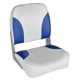 Boat Seats 2 pcs Foldable Backrest With Blue-white Pillow 41x36x48 cm - Front View