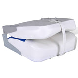 Boat Seats 2 pcs Foldable Backrest With Blue-white Pillow 41x36x48 cm - Top-Down View