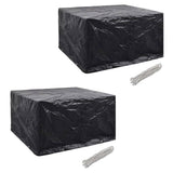 Garden Furniture Covers 2 pcs 6 Person Poly Rattan Set 8 Eyelets 172x113cm