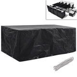 Garden Furniture Covers 2 pcs 8 Person Poly Rattan Set 10 Eyelets 229x113 cm