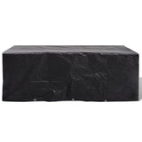 Garden Furniture Covers 2 pcs 8 Person Poly Rattan Set 10 Eyelets 229x113 cm - Side View