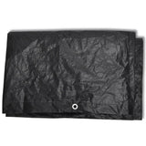 Garden Furniture Covers 2 pcs 8 Person Poly Rattan Set 10 Eyelets 229x113 cm