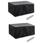 Garden Furniture Covers 2 pcs 4 Person Poly Rattan Set 8 Eyelets 180x140cm