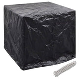 Garden Water Tank Covers 2 pcs 8 Eyelets 116x100x120 cm - Front View