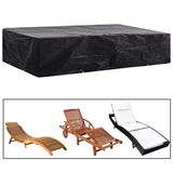 Garden Sunlounger Cover 2 pcs 8 Eyelets 218x77x55 cm - Front View