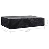 Garden Sunlounger Cover 2 pcs 8 Eyelets 218x77x55 cm - Low Angle