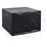 Garden Furniture Covers 2 pcs 8 Eyelets 122x112x98 cm - Low Angle