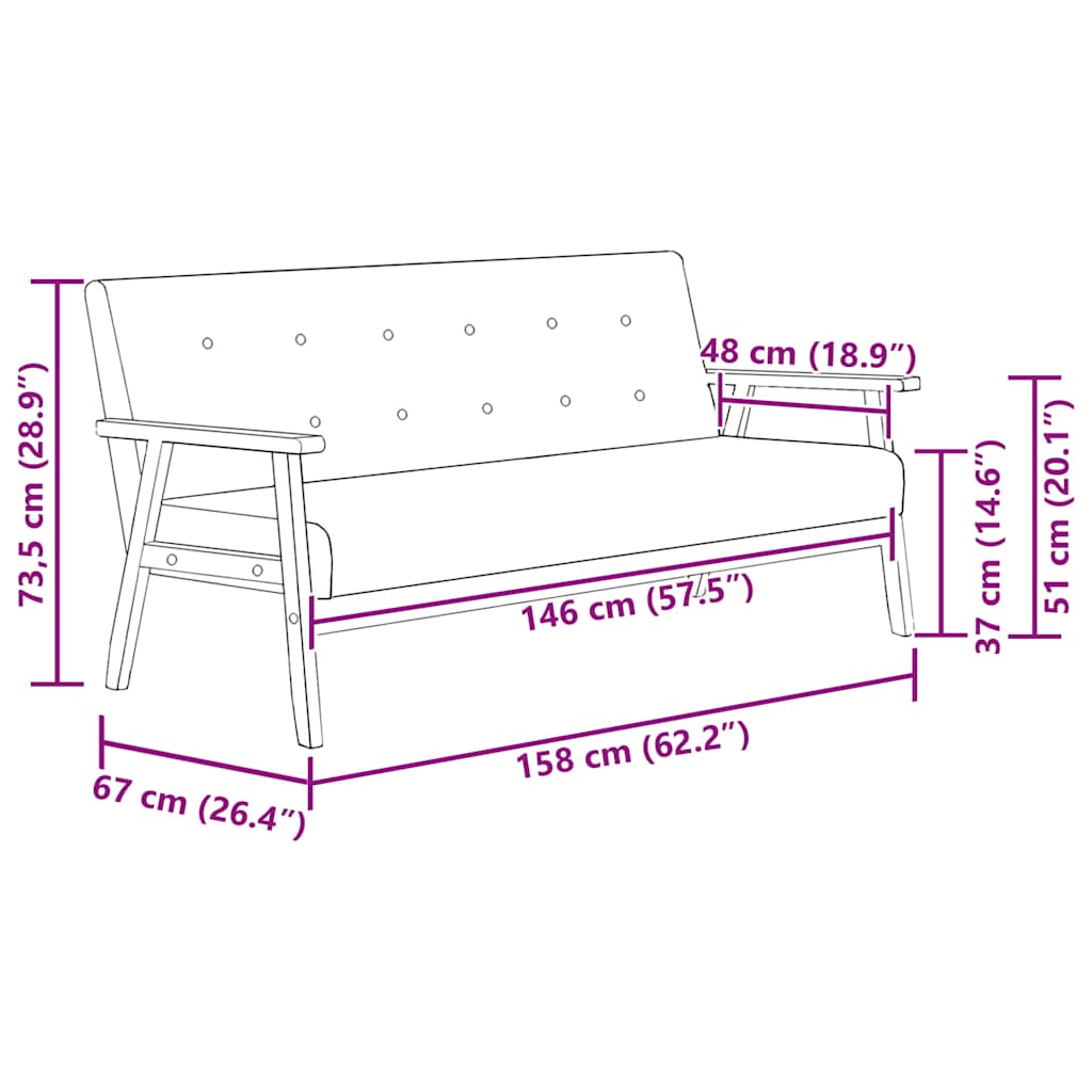 Sofa Set 3 Piece Black Faux Leather