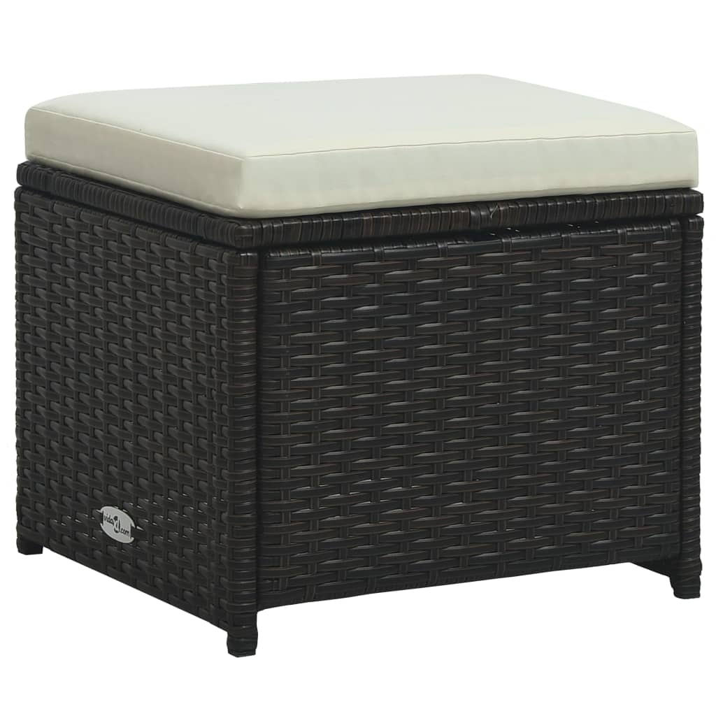 6 Piece Garden Lounge Set with Cushions Poly Rattan Brown