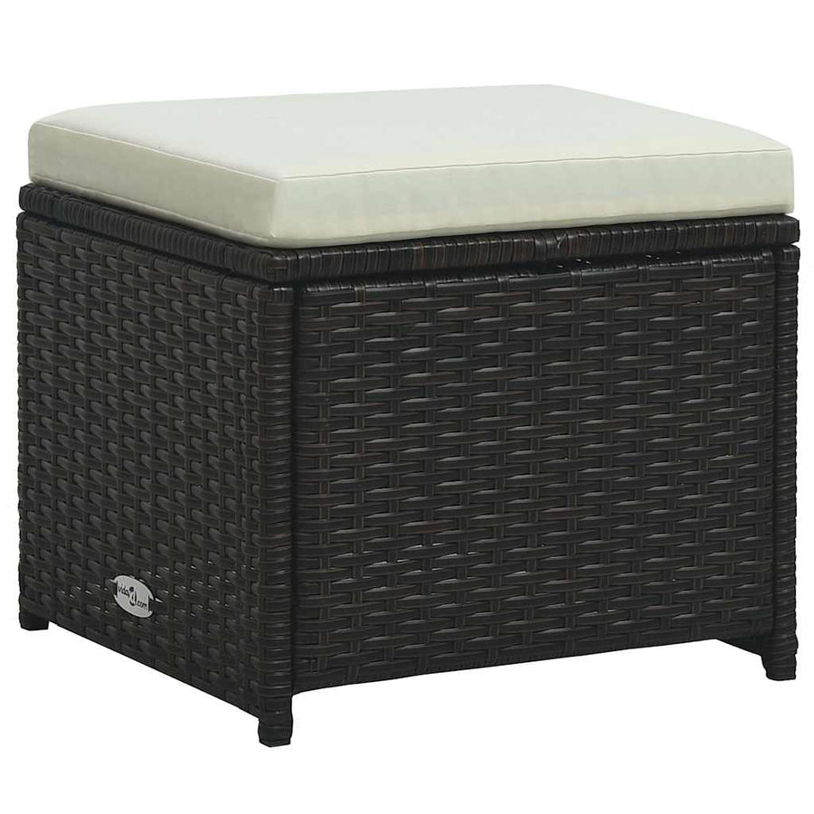 6 Piece Garden Lounge Set with Cushions Poly Rattan Brown