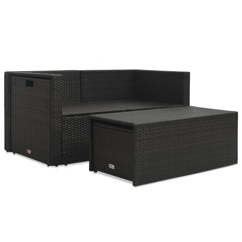 6 Piece Garden Lounge Set with Cushions Poly Rattan Brown