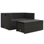 6 Piece Garden Lounge Set with Cushions Poly Rattan Brown