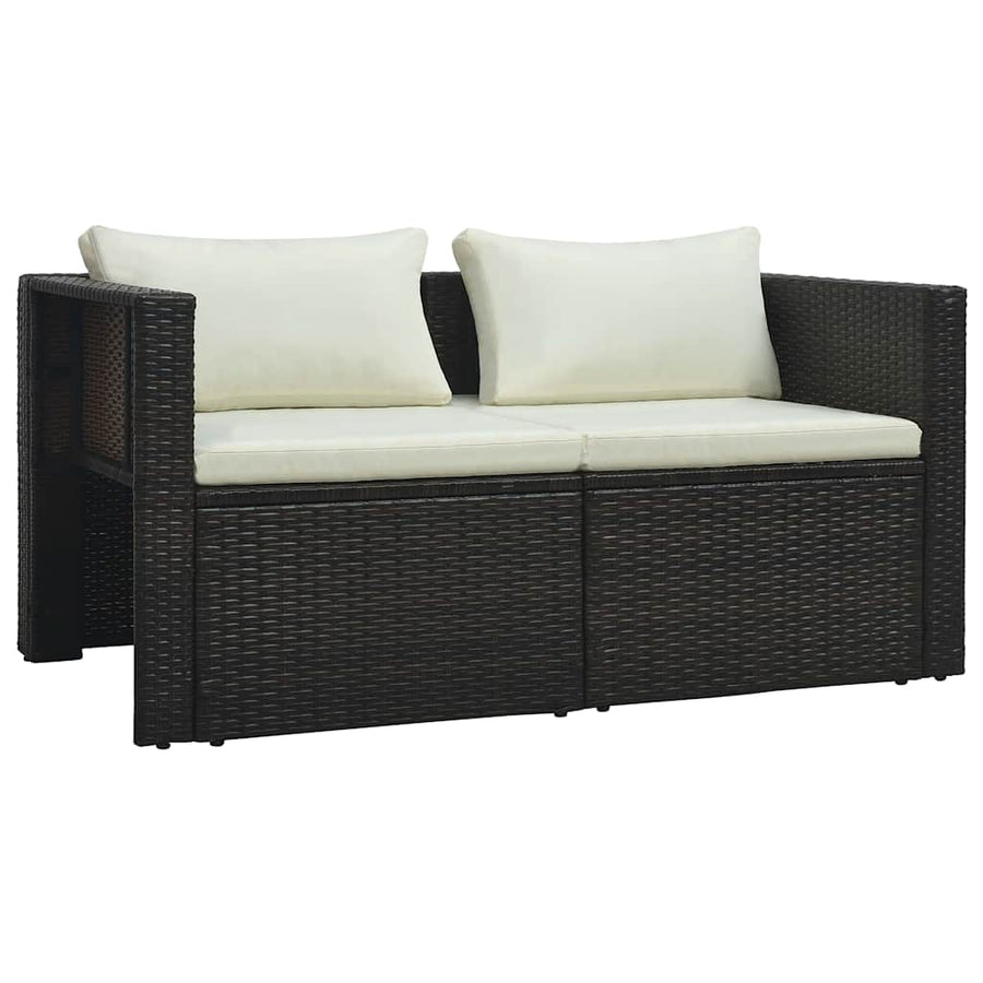 6 Piece Garden Lounge Set with Cushions Poly Rattan Brown