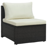 6 Piece Garden Lounge Set with Cushions Poly Rattan Brown