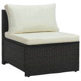 6 Piece Garden Lounge Set with Cushions Poly Rattan Brown - Extra Image