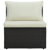 6 Piece Garden Lounge Set with Cushions Poly Rattan Brown