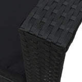 6 Piece Garden Lounge Set with Cushions Poly Rattan Black - Extra Image