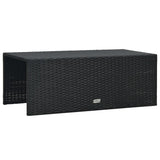 6 Piece Garden Lounge Set with Cushions Poly Rattan Black - 45-Degree Angle