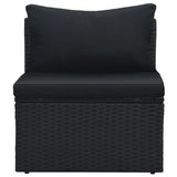6 Piece Garden Lounge Set with Cushions Poly Rattan Black