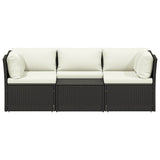 4 Piece Garden Lounge Set with Cushions Poly Rattan Brown