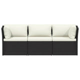 4 Piece Garden Lounge Set with Cushions Poly Rattan Brown