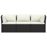 4 Piece Garden Lounge Set with Cushions Poly Rattan Brown - 45-Degree Angle