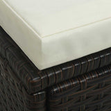 4 Piece Garden Lounge Set with Cushions Poly Rattan Brown - Extra Image