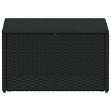 4 Piece Garden Lounge Set with Cushions Poly Rattan Black - Side View