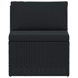 4 Piece Garden Lounge Set with Cushions Poly Rattan Black - Top-Down View