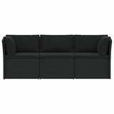 4 Piece Garden Lounge Set with Cushions Poly Rattan Black - 45-Degree Angle