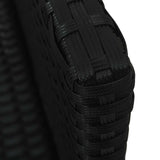 4 Piece Garden Lounge Set with Cushions Poly Rattan Black - Low Angle