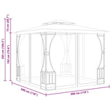 Gazebo with Nets 300x300x265 cm Cream - Close-Up Angle