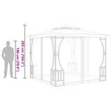 Gazebo with Nets 300x300x265 cm Anthracite - Rear View