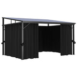 Gazebo with Curtain 405x294x244 cm Anthracite - 45-Degree Angle