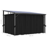 Gazebo with Curtain 405x294x244 cm Anthracite