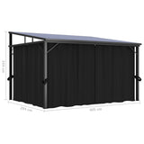 Gazebo with Curtain 405x294x244 cm Anthracite - Extra Image