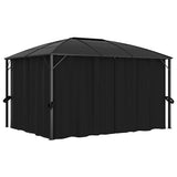 Gazebo with Curtains 400x300x265 cm Anthracite - Front View