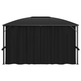 Gazebo with Curtains 400x300x265 cm Anthracite - Side View
