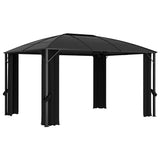 Gazebo with Curtains 400x300x265 cm Anthracite - Top-Down View
