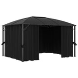 Gazebo with Curtains 400x300x265 cm Anthracite - 45-Degree Angle