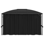 Gazebo with Curtains 400x300x265 cm Anthracite
