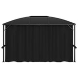 Gazebo with Curtains 400x300x265 cm Anthracite - Rear View