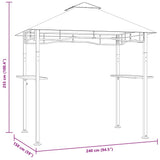 BBQ Gazebo 240x150x255 cm Anthracite Steel - Low Angle