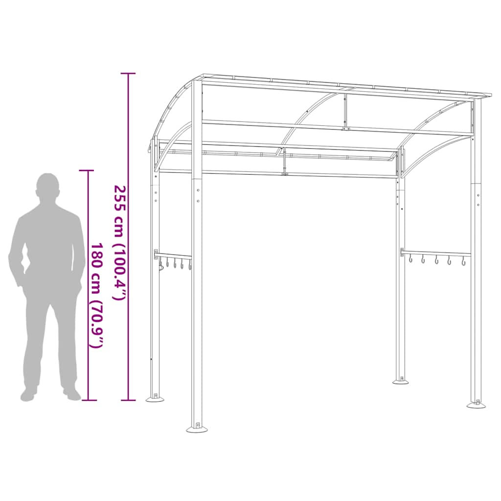 BBQ Gazebo 215x150x220 cm Anthracite Steel
