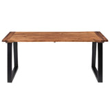 Dining Table Solid Acacia Wood 180x90 cm - Front View